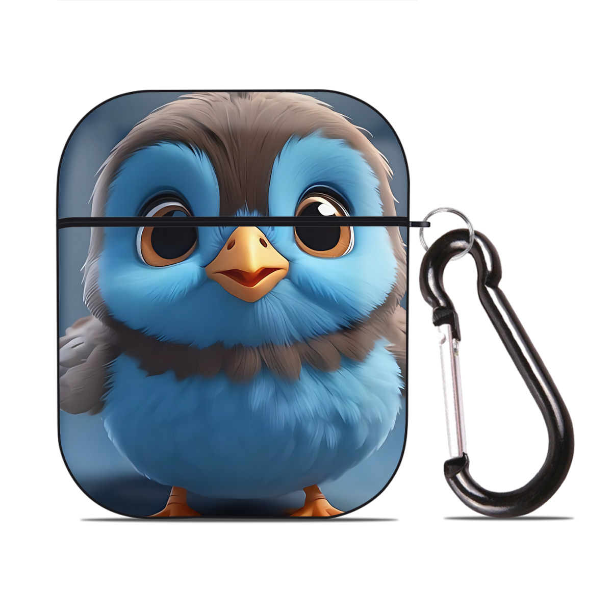 （画像用） Angry Birds アングリーバード AirPods 第2世代保護ケース ハードシェル ブラック 耐衝撃・防指紋・カラビナ付き