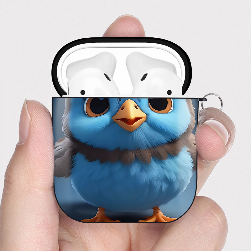 （画像用） Angry Birds アングリーバード AirPods 第2世代保護ケース ハードシェル ブラック 耐衝撃・防指紋・カラビナ付き