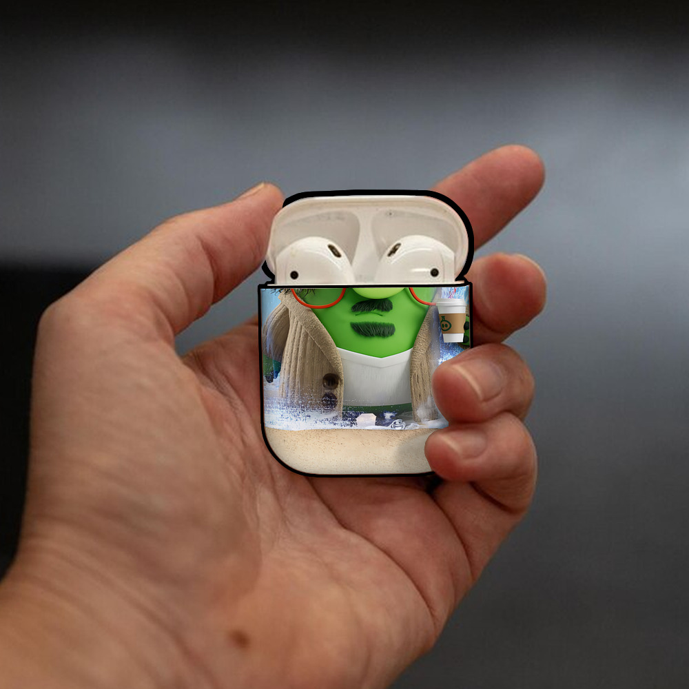 Angry Birds アングリーバード AirPods 第2世代保護ケース ハードシェル ブラック 耐衝撃・防指紋・カラビナ付き