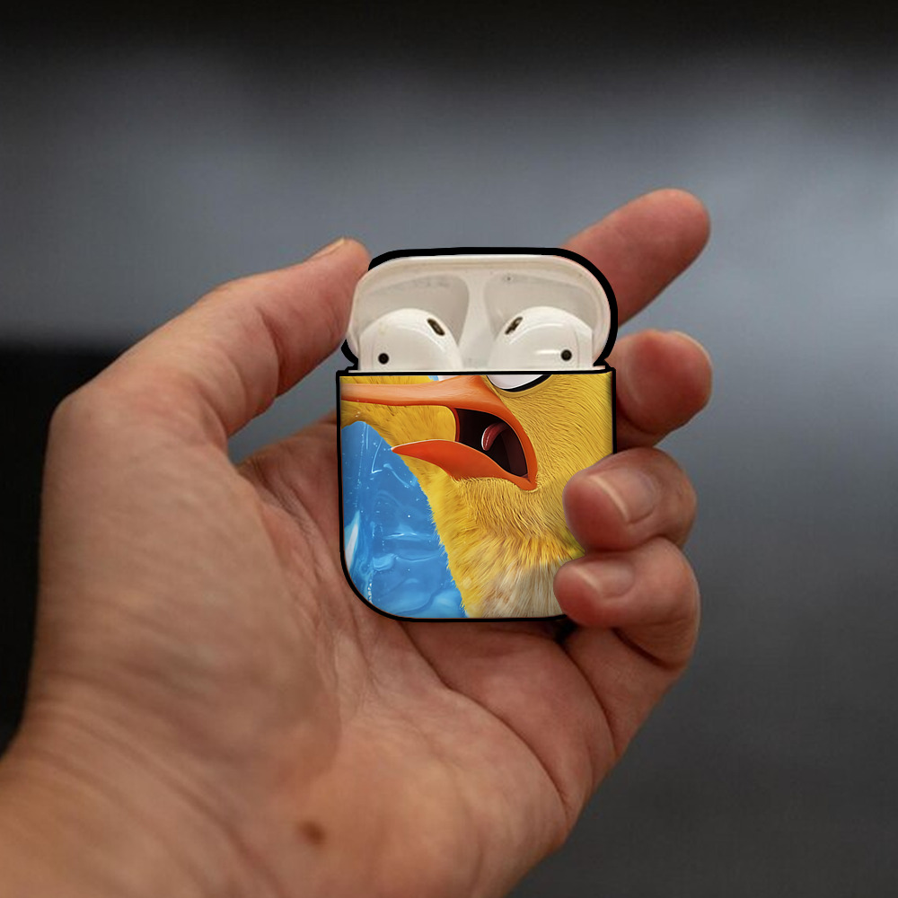 Angry Birds アングリーバード AirPods 第2世代保護ケース ハードシェル ブラック 耐衝撃・防指紋・カラビナ付き