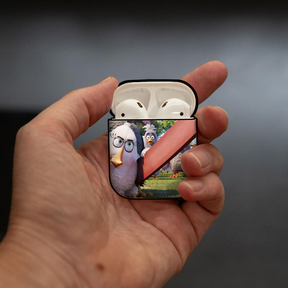 Angry Birds アングリーバード AirPods 第2世代保護ケース ハードシェル ブラック 耐衝撃・防指紋・カラビナ付き