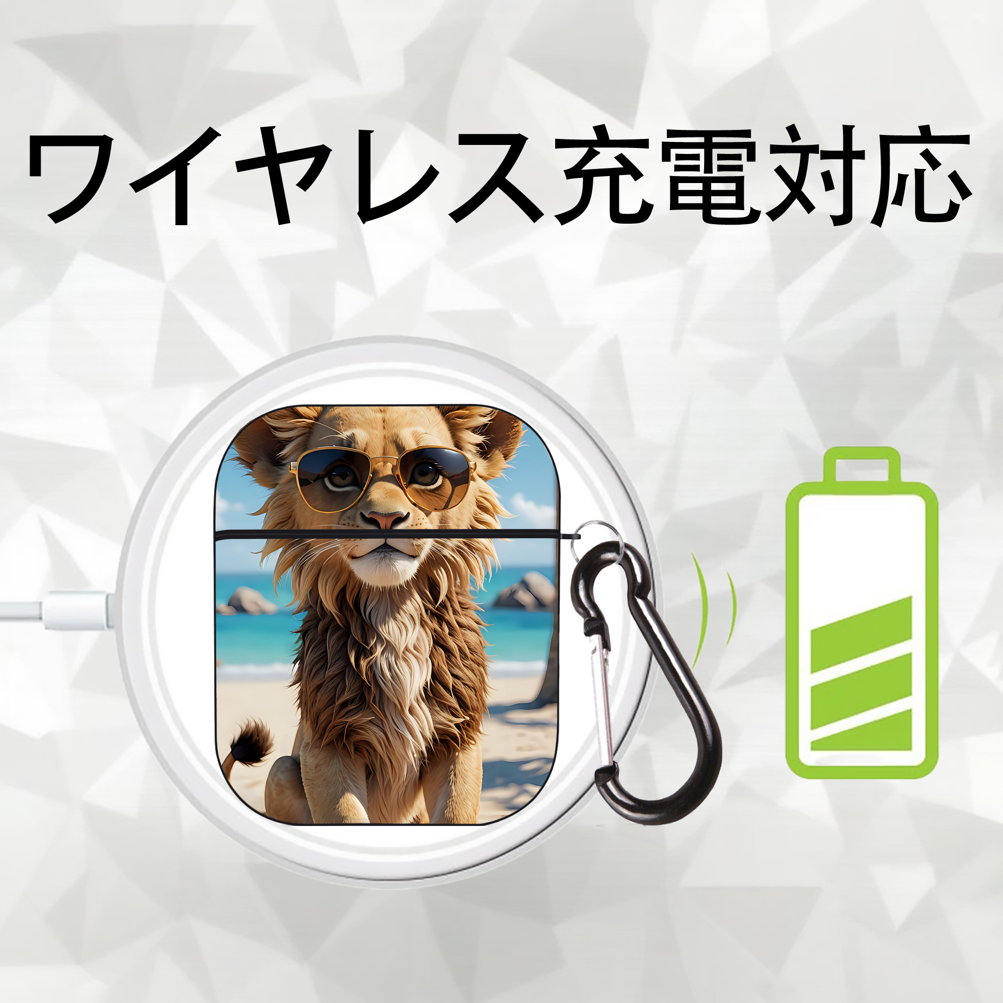 Angry Birds アングリーバード AirPods 第2世代保護ケース ハードシェル ブラック 耐衝撃・防指紋・カラビナ付き