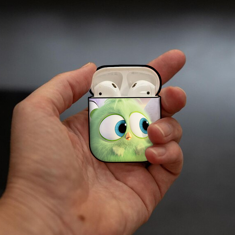 Angry Birds アングリーバード AirPods 第2世代保護ケース ハードシェル ブラック 耐衝撃・防指紋・カラビナ付き