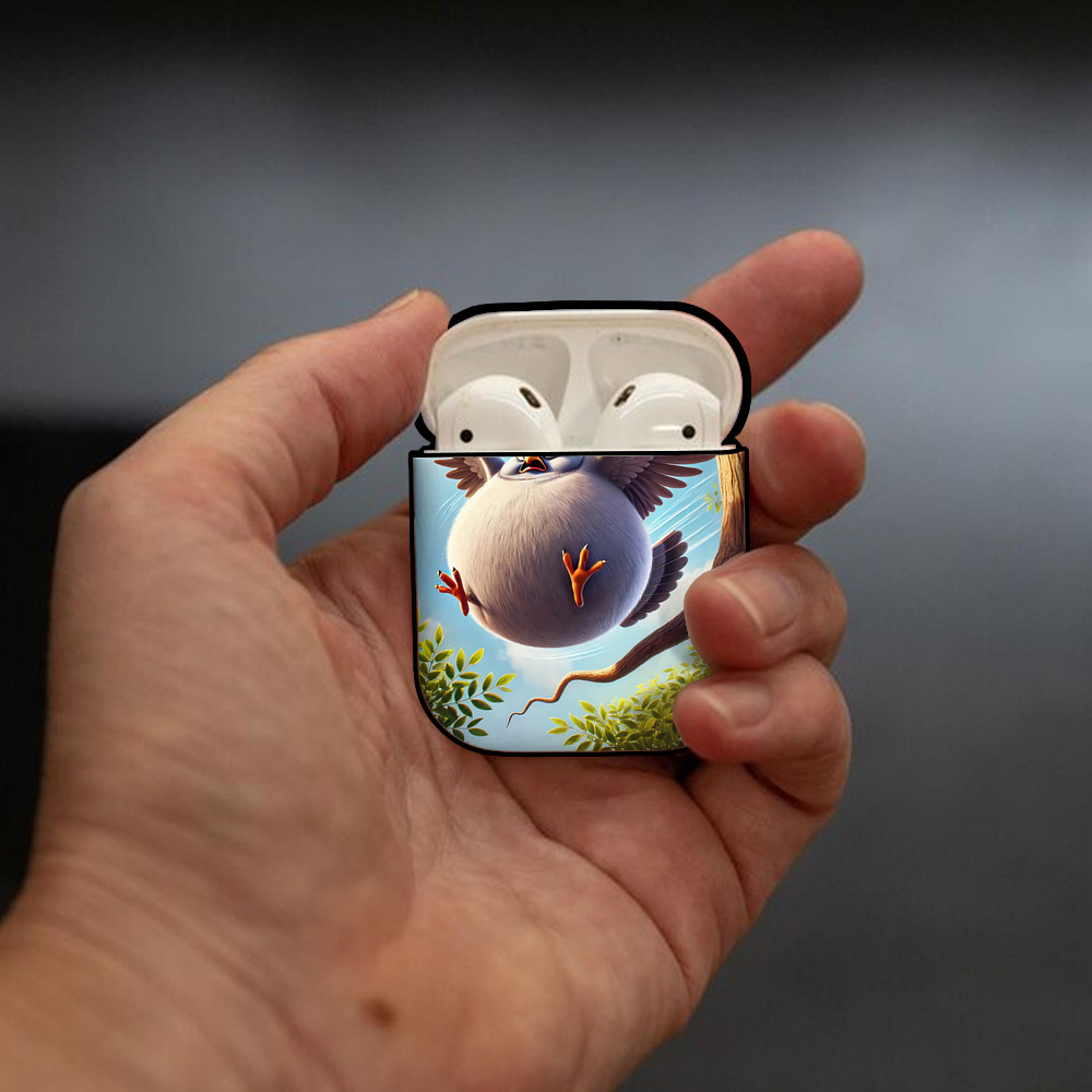 Angry Birds アングリーバード AirPods 第2世代保護ケース ハードシェル ブラック 耐衝撃・防指紋・カラビナ付き