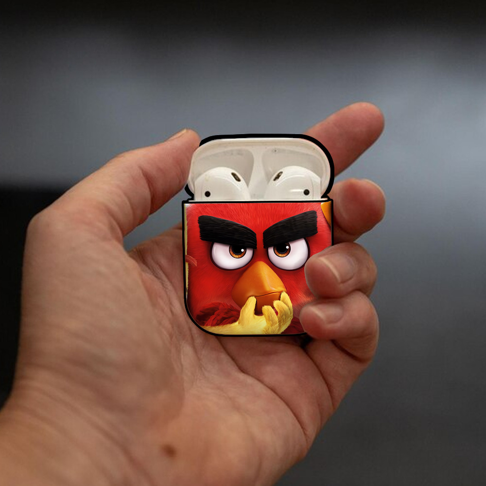 Angry Birds アングリーバード AirPods 第2世代保護ケース ハードシェル ブラック 耐衝撃・防指紋・カラビナ付き