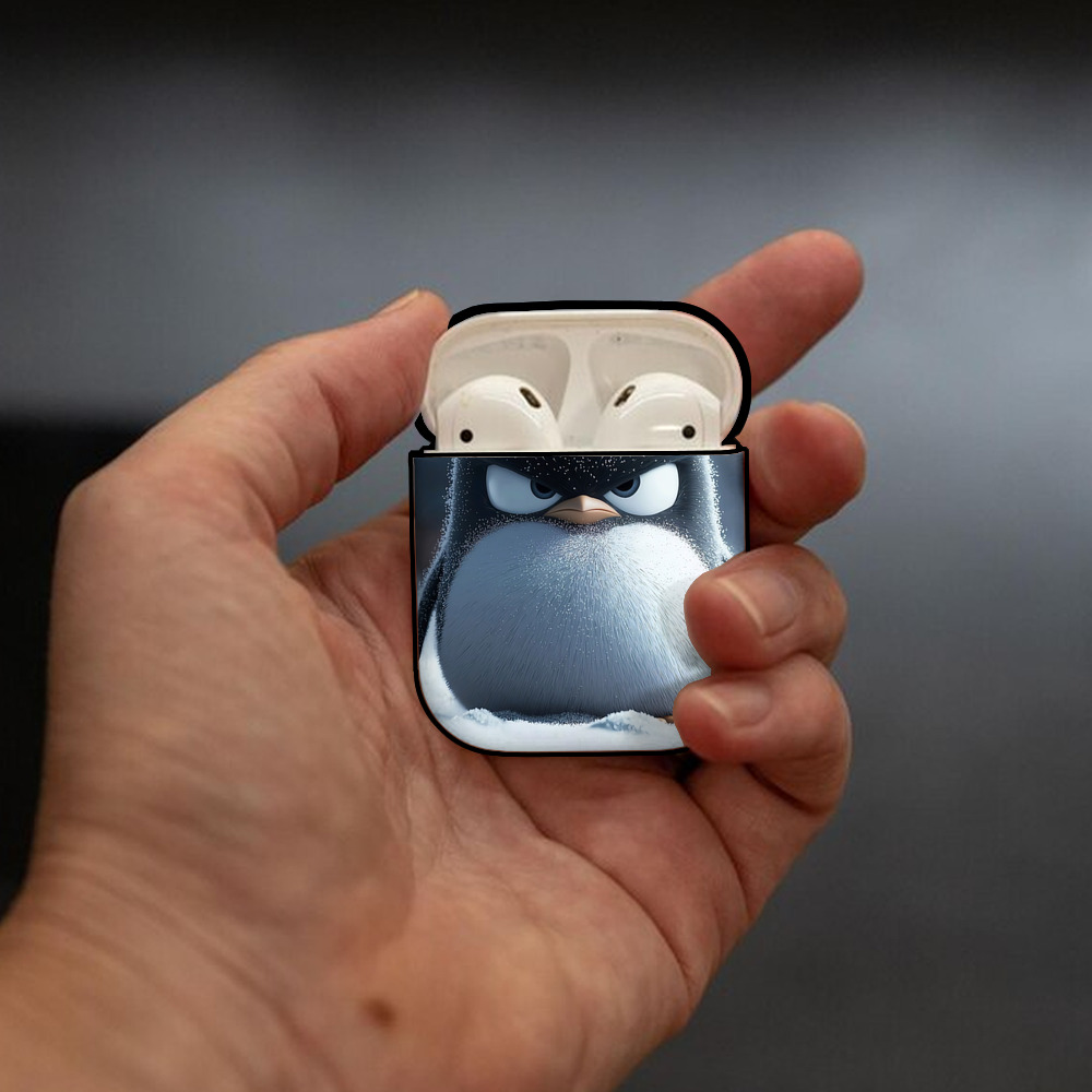 Angry Birds アングリーバード AirPods 第2世代保護ケース ハードシェル ブラック 耐衝撃・防指紋・カラビナ付き
