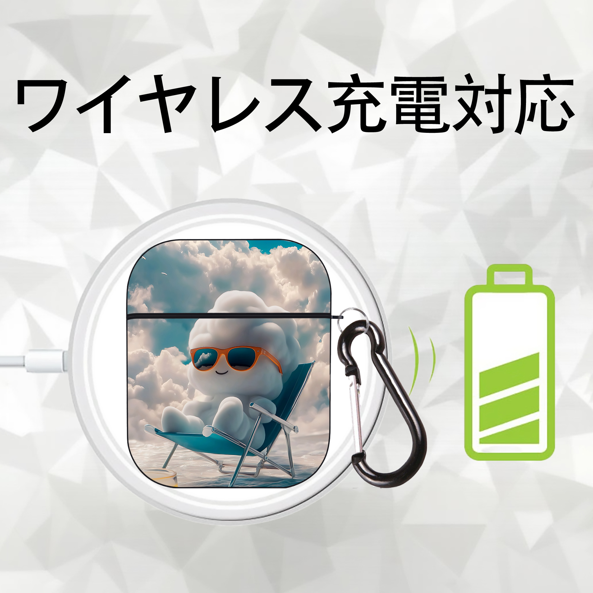 Angry Birds アングリーバード AirPods 第2世代保護ケース ハードシェル ブラック 耐衝撃・防指紋・カラビナ付き
