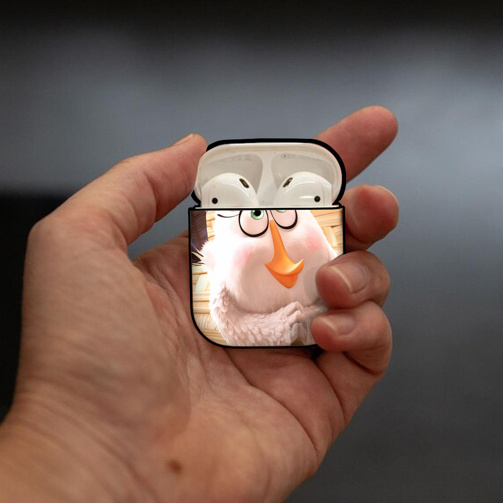 Angry Birds アングリーバード AirPods 第2世代保護ケース ハードシェル ブラック 耐衝撃・防指紋・カラビナ付き
