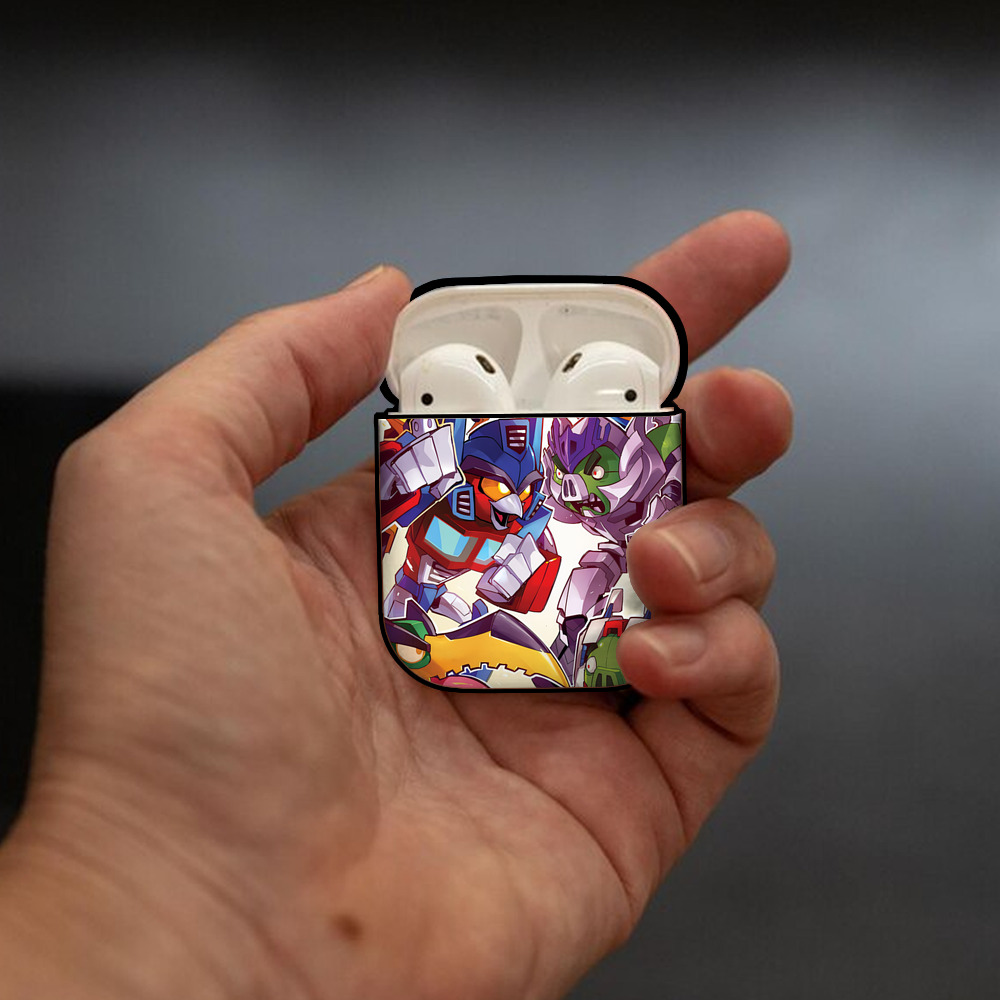 Angry Birds アングリーバード AirPods 第2世代保護ケース ハードシェル ブラック 耐衝撃・防指紋・カラビナ付き