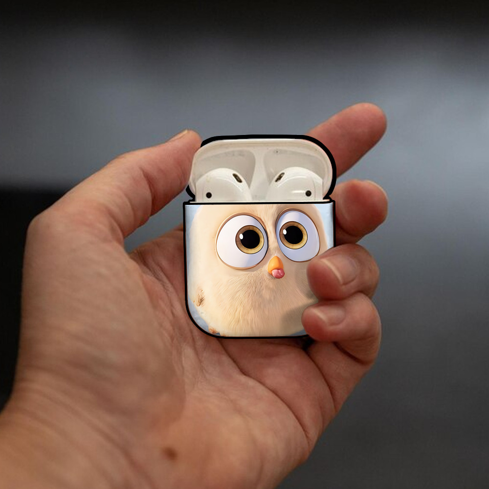 Angry Birds アングリーバード AirPods 第2世代保護ケース ハードシェル ブラック 耐衝撃・防指紋・カラビナ付き