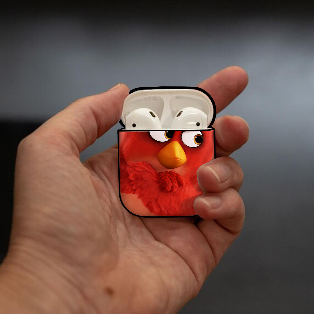 Angry Birds アングリーバード AirPods 第2世代保護ケース ハードシェル ブラック 耐衝撃・防指紋・カラビナ付き