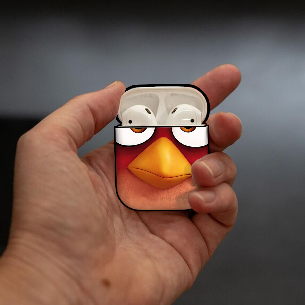 Angry Birds アングリーバード AirPods 第2世代保護ケース ハードシェル ブラック 耐衝撃・防指紋・カラビナ付き