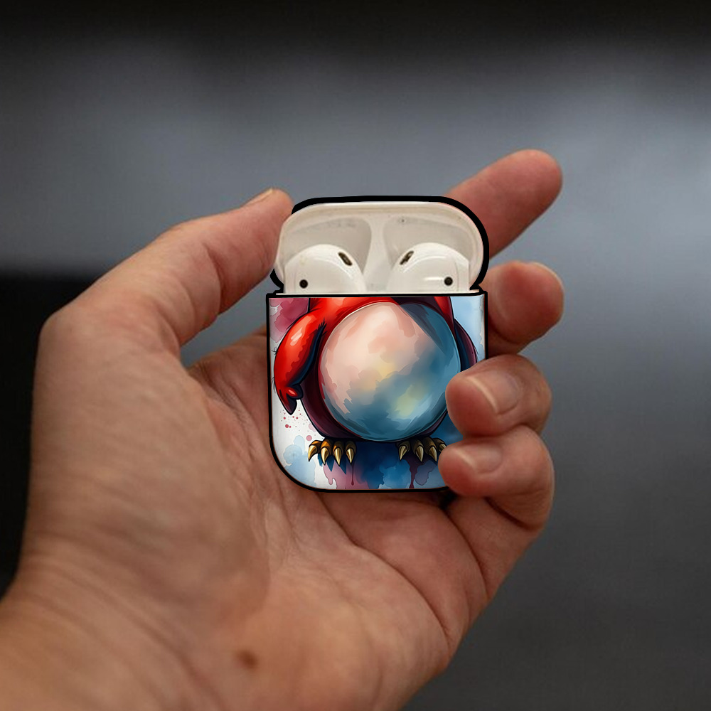 Angry Birds アングリーバード AirPods 第2世代保護ケース ハードシェル ブラック 耐衝撃・防指紋・カラビナ付き