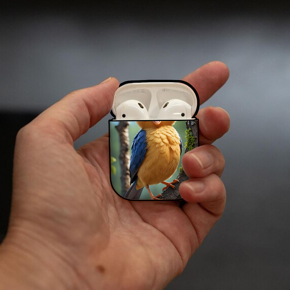 Angry Birds アングリーバード AirPods 第2世代保護ケース ハードシェル ブラック 耐衝撃・防指紋・カラビナ付き