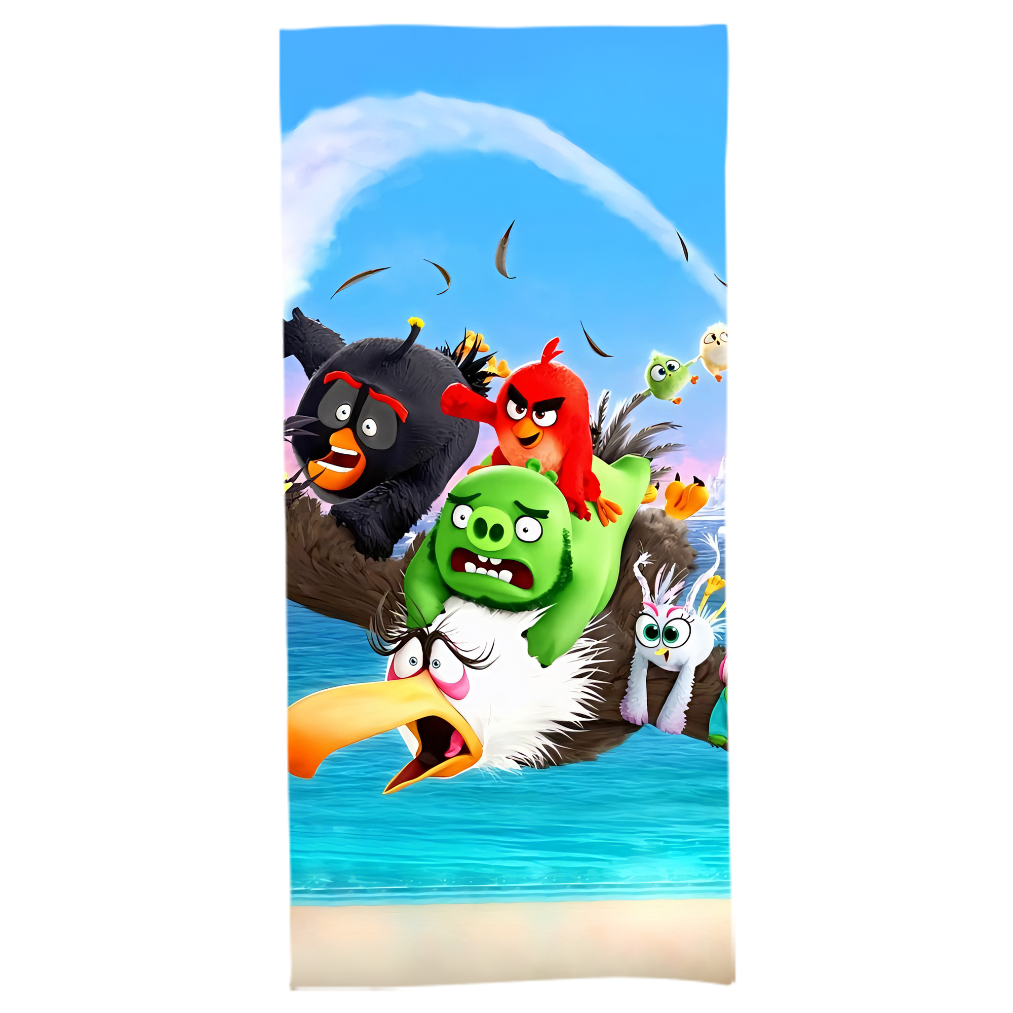 （画像用） Angry Birds アングリーバード 大判バスタオル 70×140cm 吸水速乾 柔らかい肌触り