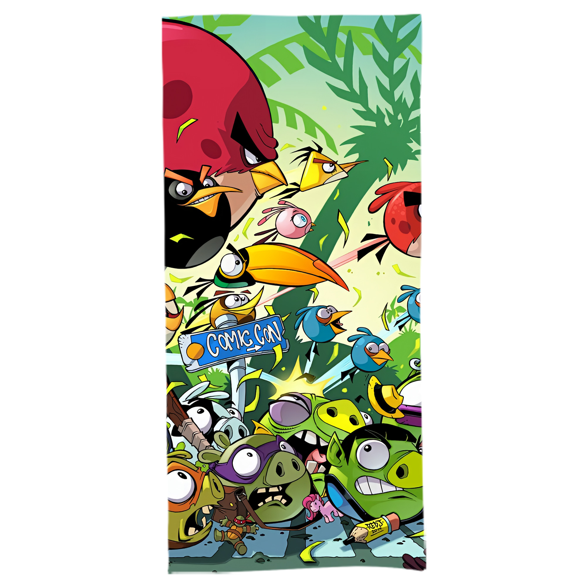 （画像用） Angry Birds アングリーバード 大判バスタオル 70×140cm 吸水速乾 柔らかい肌触り