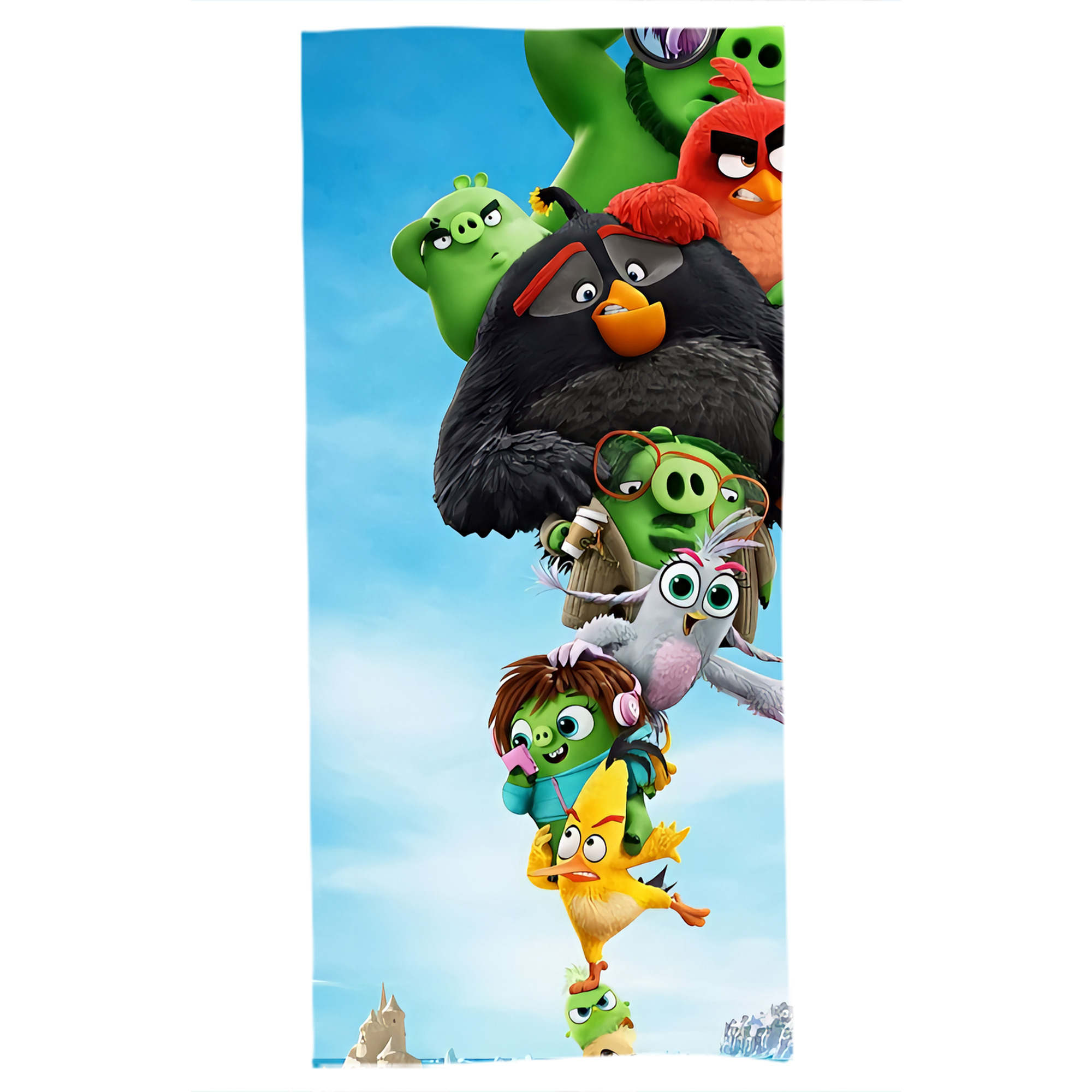 （画像用） Angry Birds アングリーバード 大判バスタオル 70×140cm 吸水速乾 柔らかい肌触り