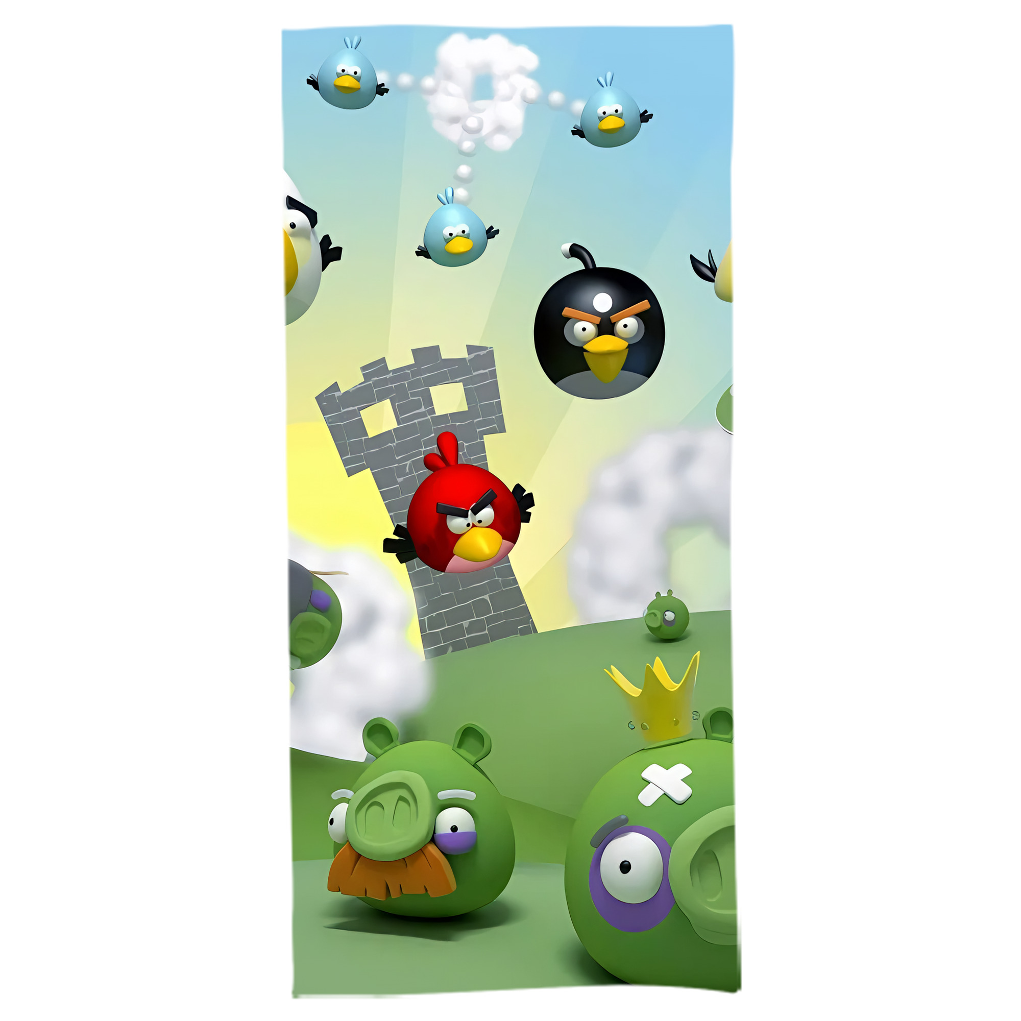 （画像用） Angry Birds アングリーバード 大判バスタオル 70×140cm 吸水速乾 柔らかい肌触り