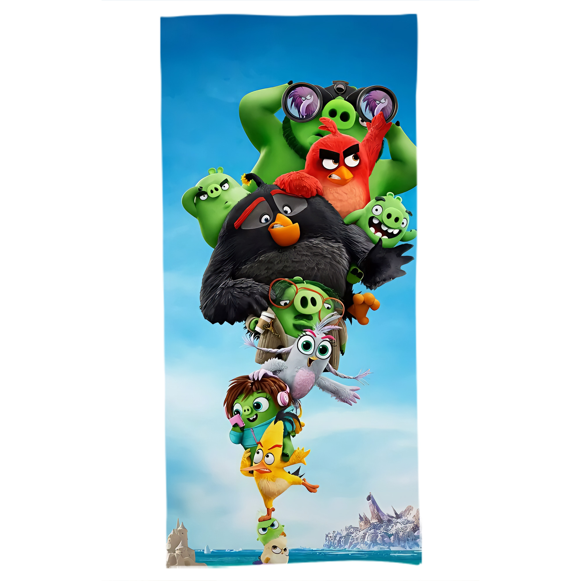 （画像用） Angry Birds アングリーバード 大判バスタオル 70×140cm 吸水速乾 柔らかい肌触り