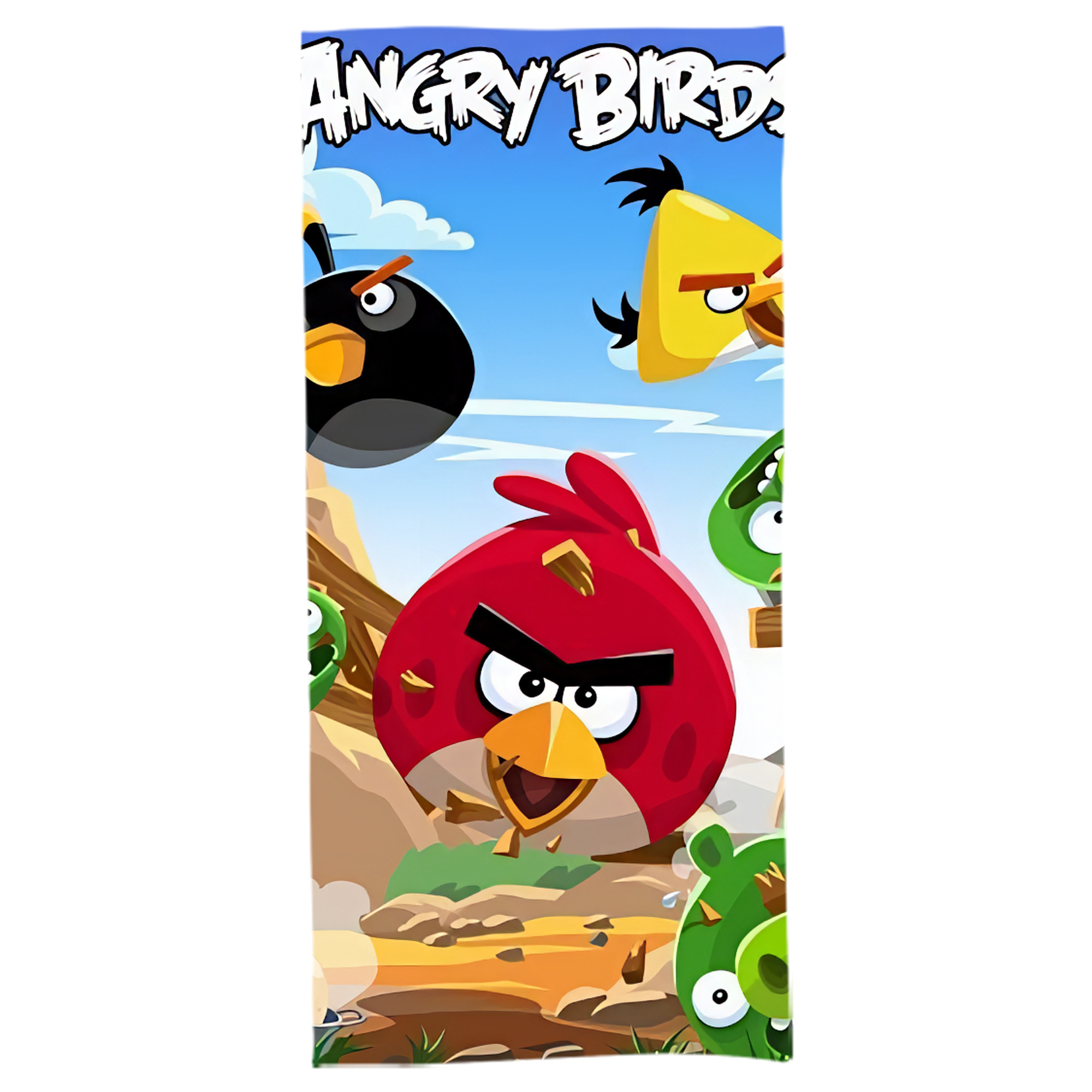 （画像用） Angry Birds アングリーバード 大判バスタオル 70×140cm 吸水速乾 柔らかい肌触り