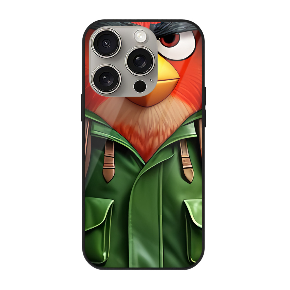 （画像用） Angry Birds アングリーバード 【iPhone15Pro対応】スマホケース 耐衝撃＆黄変防止 背面ガラス