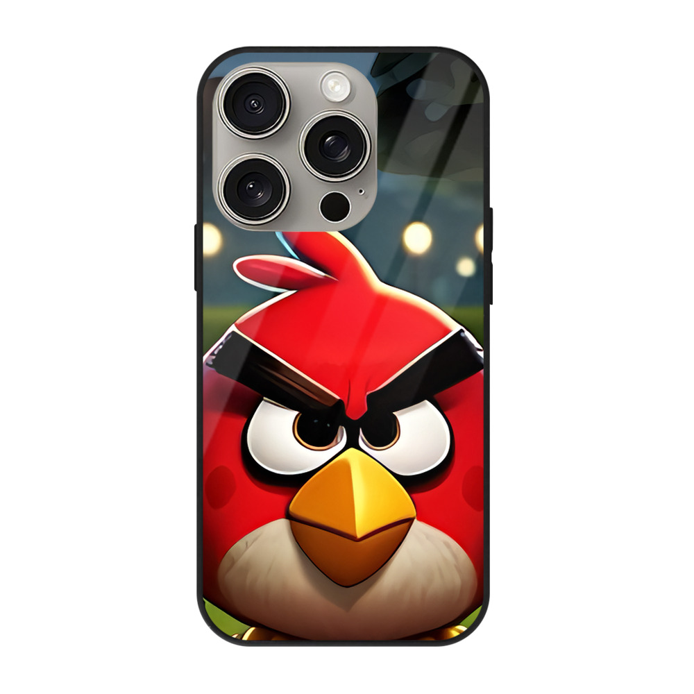 （画像用） Angry Birds アングリーバード 【iPhone15Pro対応】スマホケース 耐衝撃＆黄変防止 背面ガラス