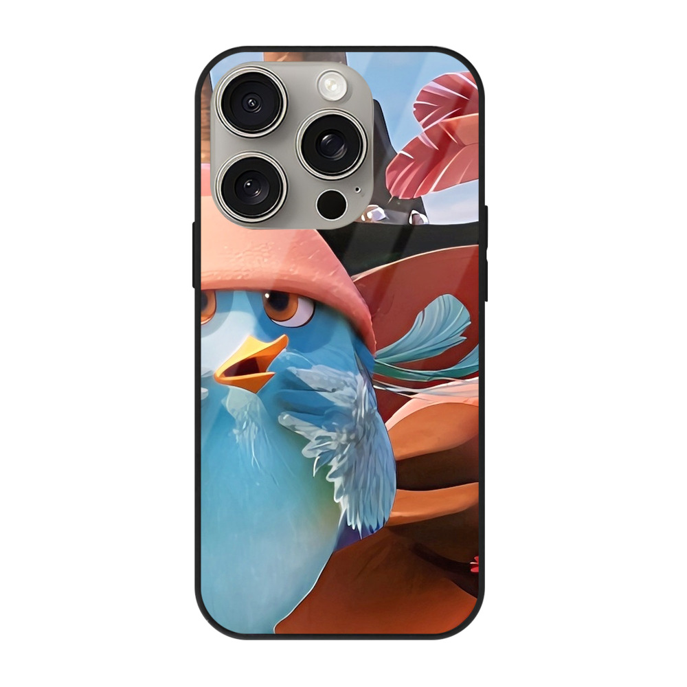 （画像用） Angry Birds アングリーバード 【iPhone15Pro対応】スマホケース 耐衝撃＆黄変防止 背面ガラス
