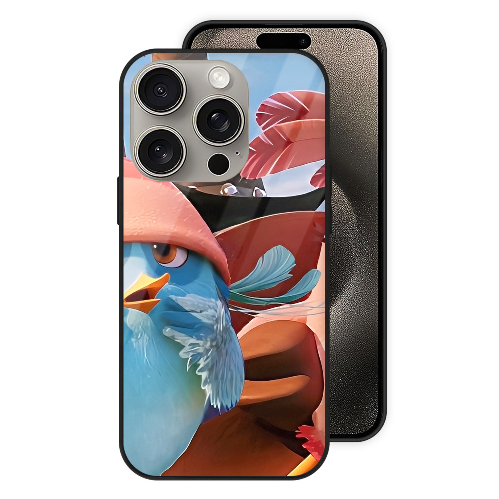 （画像用） Angry Birds アングリーバード 【iPhone15Pro対応】スマホケース 耐衝撃＆黄変防止 背面ガラス