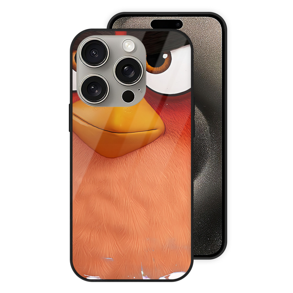 （画像用） Angry Birds アングリーバード 【iPhone15Pro対応】スマホケース 耐衝撃＆黄変防止 背面ガラス