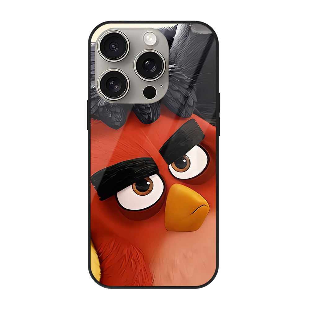 （画像用） Angry Birds アングリーバード 【iPhone15Pro対応】スマホケース 耐衝撃＆黄変防止 背面ガラス