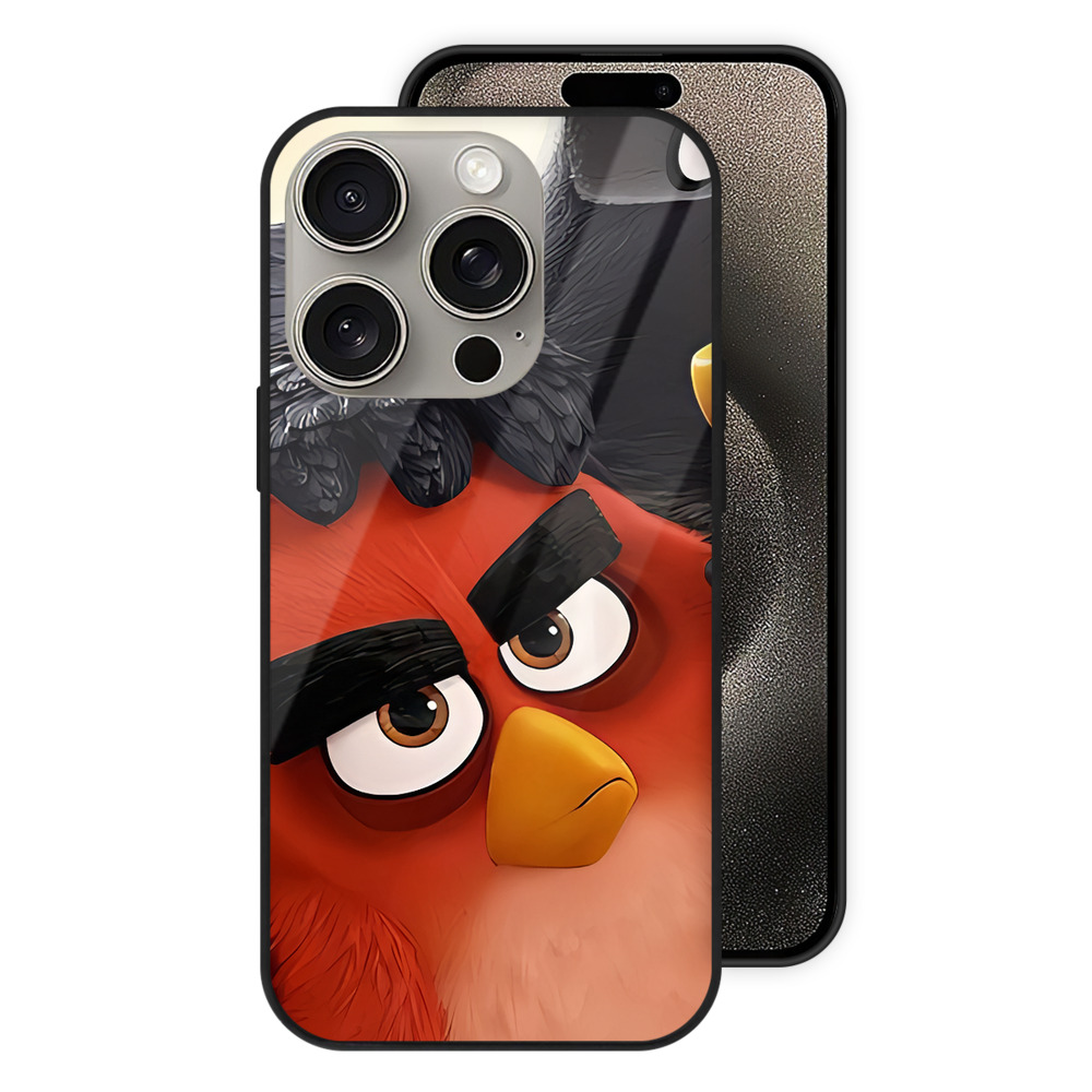 （画像用） Angry Birds アングリーバード 【iPhone15Pro対応】スマホケース 耐衝撃＆黄変防止 背面ガラス