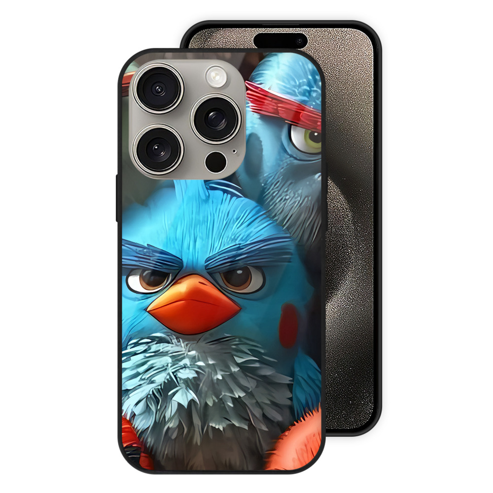 （画像用） Angry Birds アングリーバード 【iPhone15Pro対応】スマホケース 耐衝撃＆黄変防止 背面ガラス