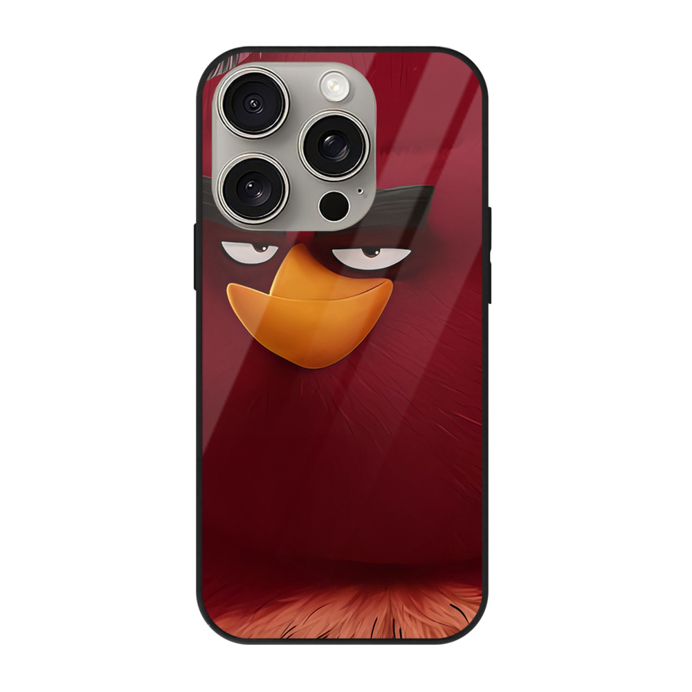 （画像用） Angry Birds アングリーバード 【iPhone15Pro対応】スマホケース 耐衝撃＆黄変防止 背面ガラス