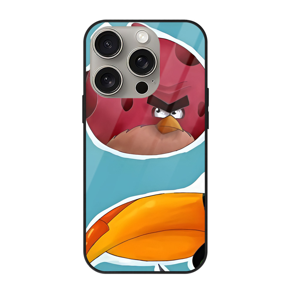 （画像用） Angry Birds アングリーバード 【iPhone15Pro対応】スマホケース 耐衝撃＆黄変防止 背面ガラス