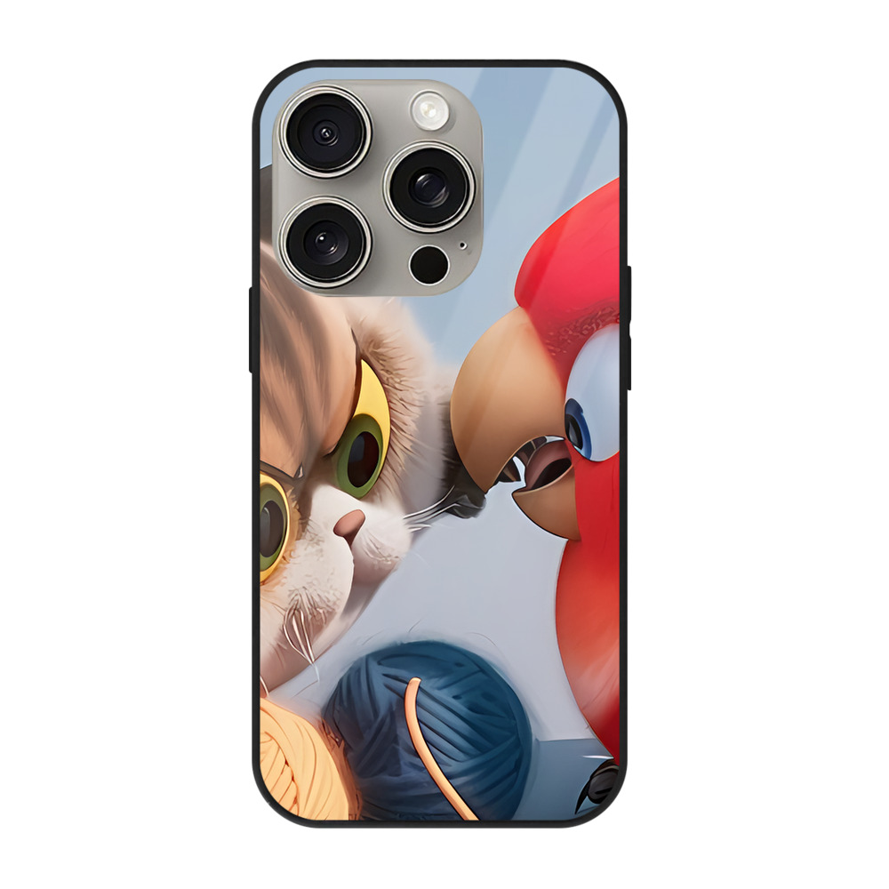 （画像用） Angry Birds アングリーバード 【iPhone15Pro対応】スマホケース 耐衝撃＆黄変防止 背面ガラス