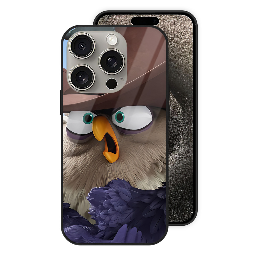 （画像用） Angry Birds アングリーバード 【iPhone15Pro対応】スマホケース 耐衝撃＆黄変防止 背面ガラス
