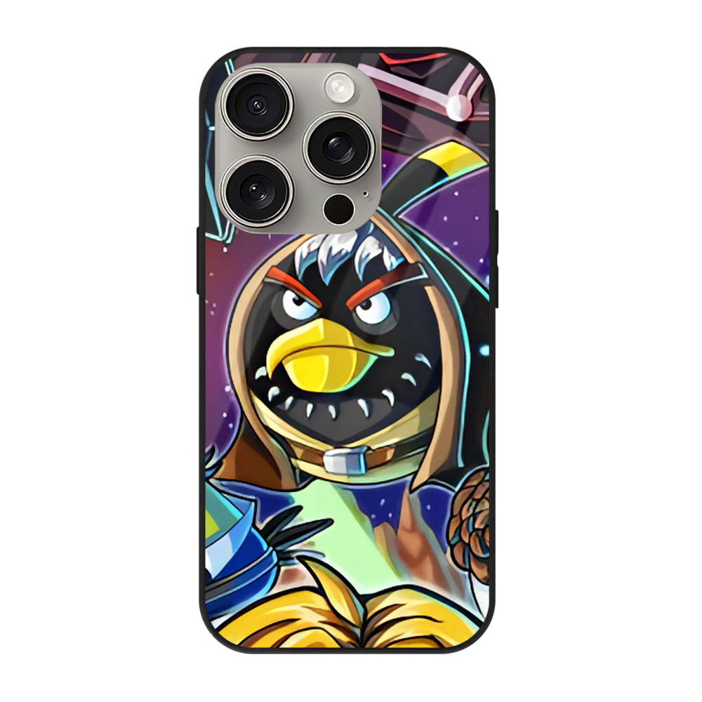 （画像用） Angry Birds アングリーバード 【iPhone15Pro対応】スマホケース 耐衝撃＆黄変防止 背面ガラス