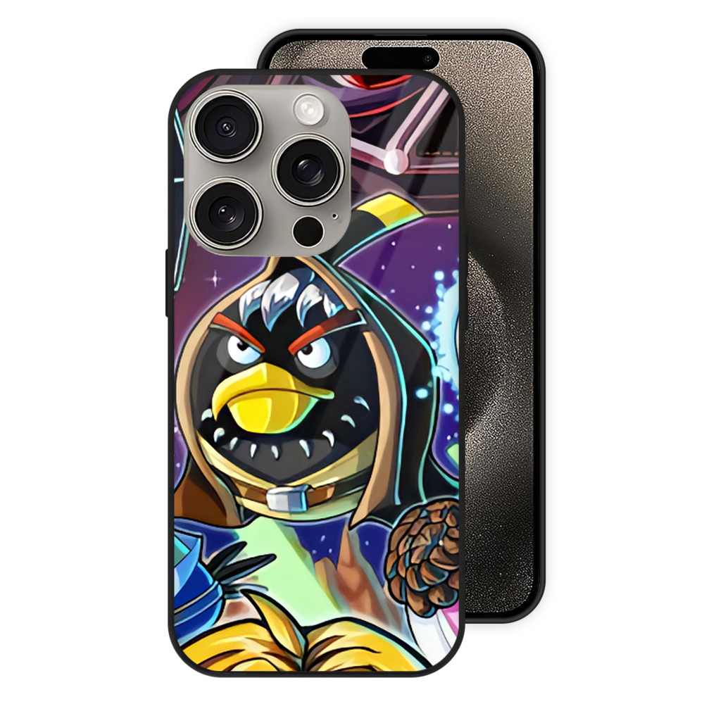 （画像用） Angry Birds アングリーバード 【iPhone15Pro対応】スマホケース 耐衝撃＆黄変防止 背面ガラス