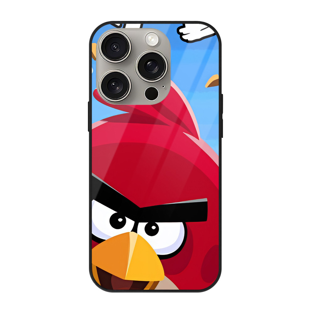 （画像用） Angry Birds アングリーバード 【iPhone15Pro対応】スマホケース 耐衝撃＆黄変防止 背面ガラス