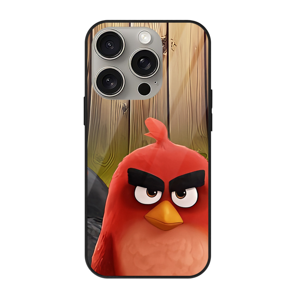 （画像用） Angry Birds アングリーバード 【iPhone15Pro対応】スマホケース 耐衝撃＆黄変防止 背面ガラス