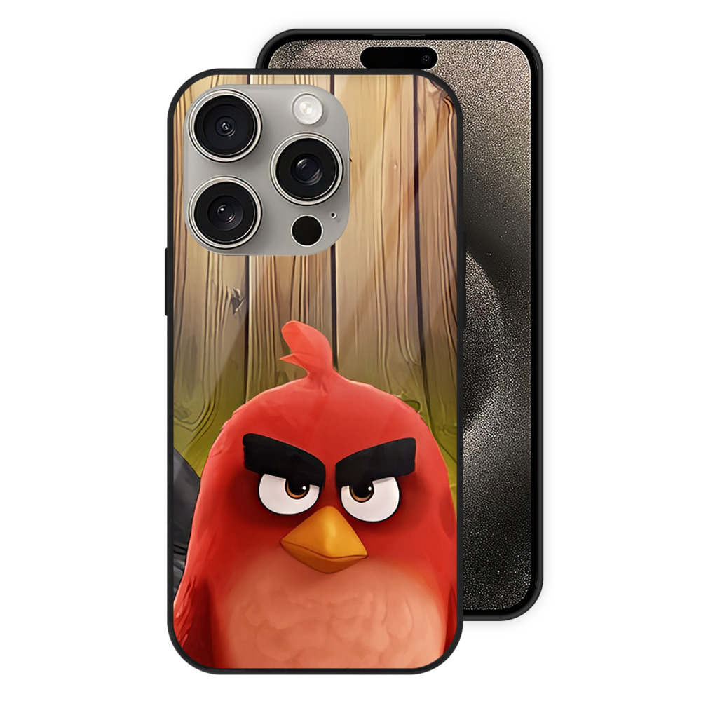 （画像用） Angry Birds アングリーバード 【iPhone15Pro対応】スマホケース 耐衝撃＆黄変防止 背面ガラス