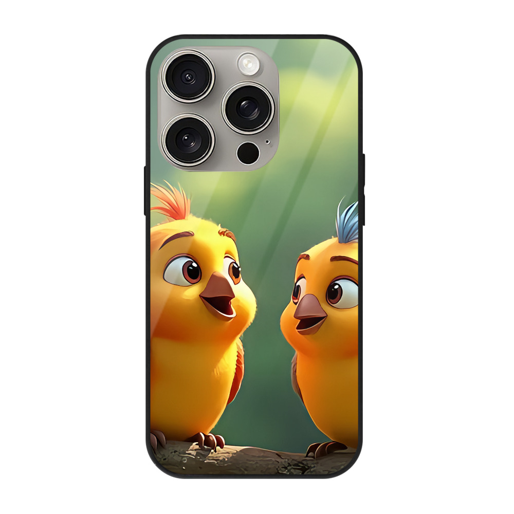 （画像用） Angry Birds アングリーバード 【iPhone15Pro対応】スマホケース 耐衝撃＆黄変防止 背面ガラス