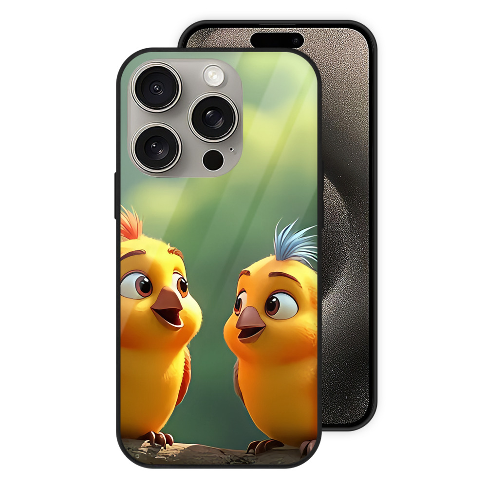 （画像用） Angry Birds アングリーバード 【iPhone15Pro対応】スマホケース 耐衝撃＆黄変防止 背面ガラス
