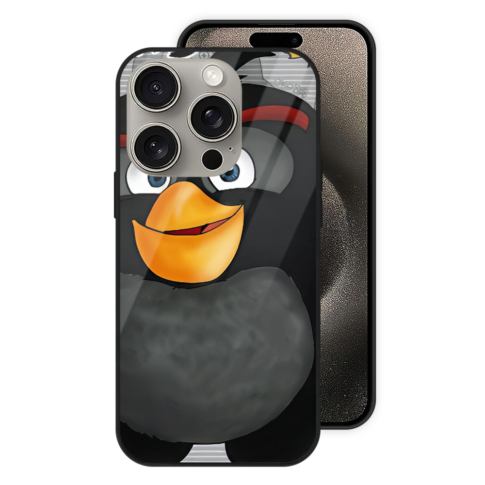 （画像用） Angry Birds アングリーバード 【iPhone15Pro対応】スマホケース 耐衝撃＆黄変防止 背面ガラス
