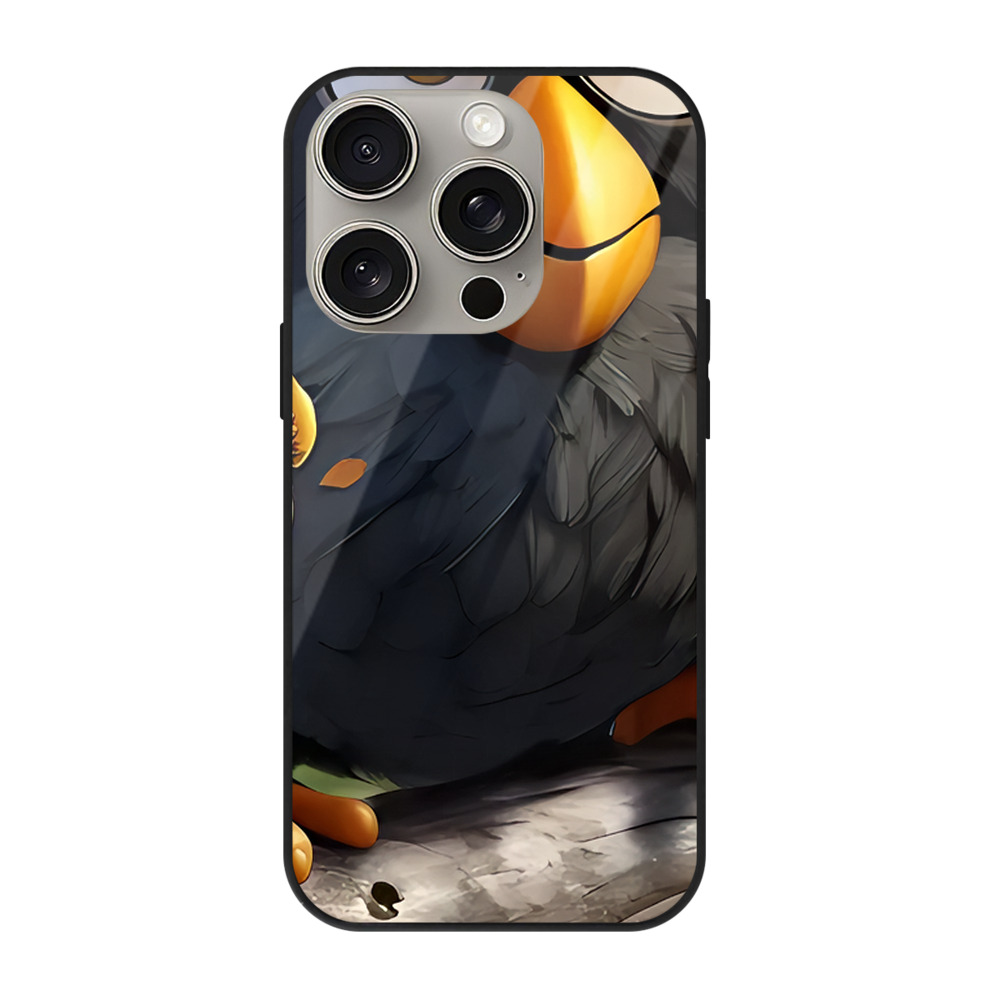 （画像用） Angry Birds アングリーバード 【iPhone15Pro対応】スマホケース 耐衝撃＆黄変防止 背面ガラス