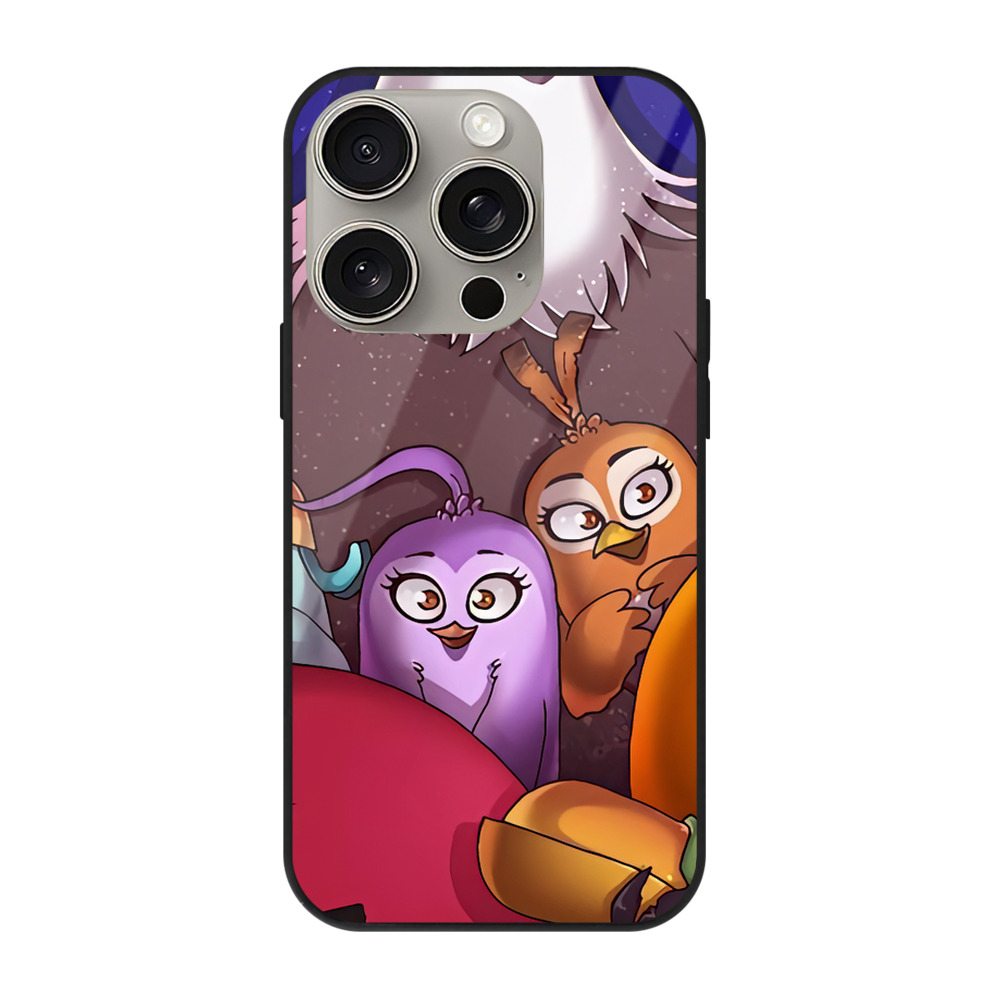 （画像用） Angry Birds アングリーバード 【iPhone15Pro対応】スマホケース 耐衝撃＆黄変防止 背面ガラス