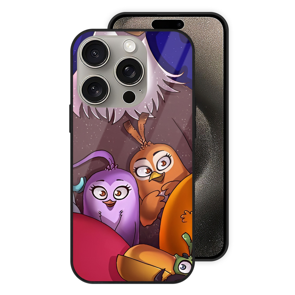 （画像用） Angry Birds アングリーバード 【iPhone15Pro対応】スマホケース 耐衝撃＆黄変防止 背面ガラス