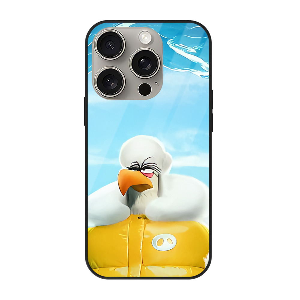 （画像用） Angry Birds アングリーバード 【iPhone15Pro対応】スマホケース 耐衝撃＆黄変防止 背面ガラス
