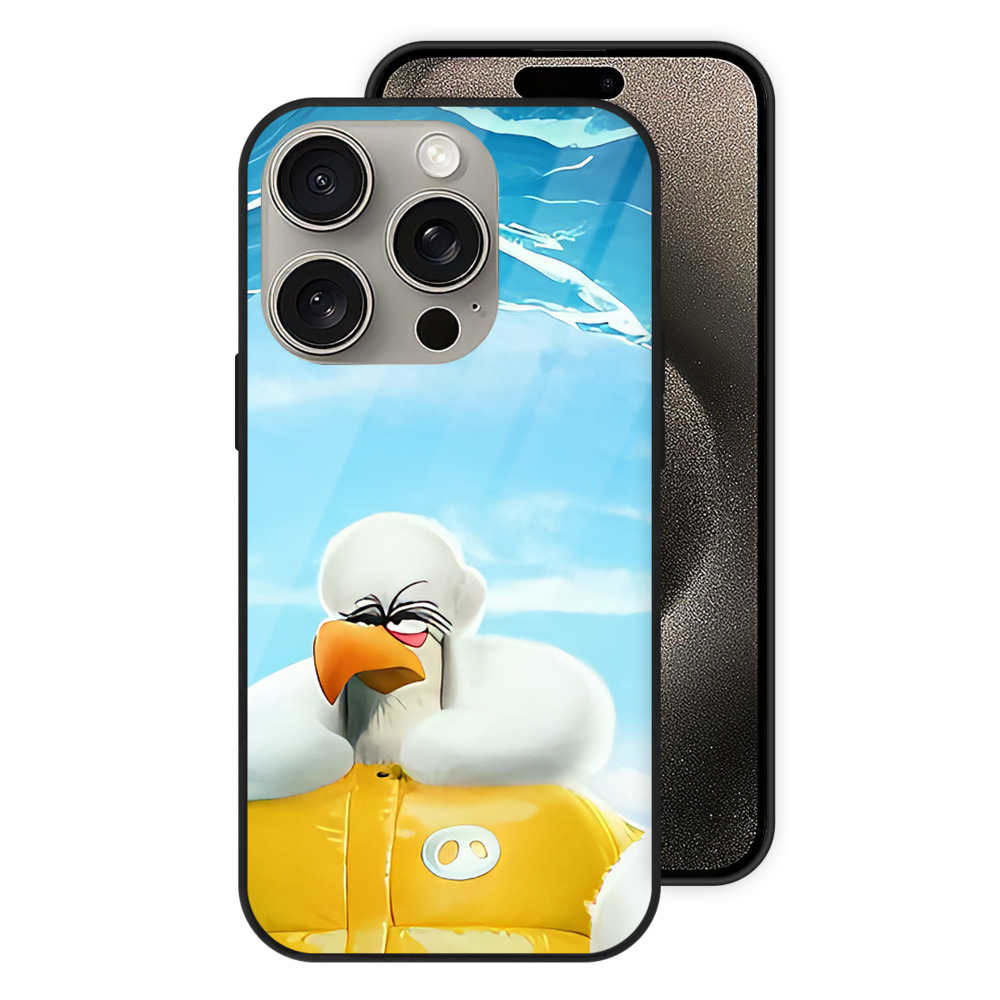 （画像用） Angry Birds アングリーバード 【iPhone15Pro対応】スマホケース 耐衝撃＆黄変防止 背面ガラス
