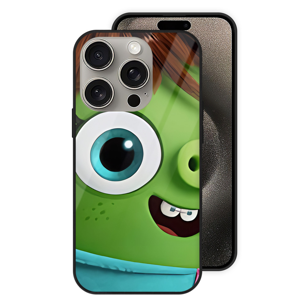 （画像用） Angry Birds アングリーバード 【iPhone15Pro対応】スマホケース 耐衝撃＆黄変防止 背面ガラス
